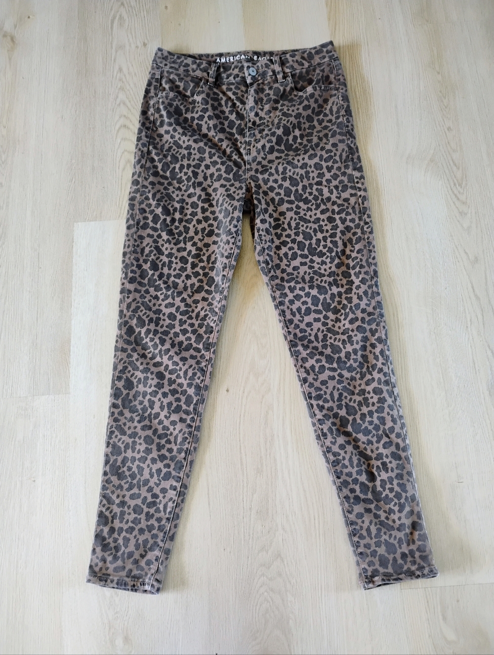 American Eagle Leopard Print Skinny Jeans - Brown & Black